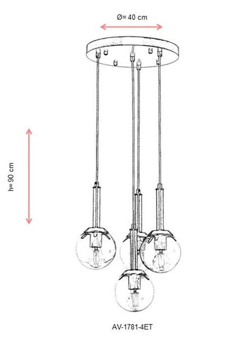 Opviq Lámpara de araña AV-1781-4ET Antiquation